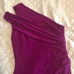 Fuschia/purple one shoulder dress